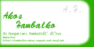 akos hambalko business card